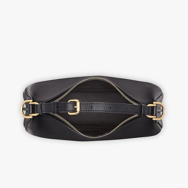 Cheap HOT Small Black In Hobo Leather Fendigraphy Fendi Bag Calf 0708